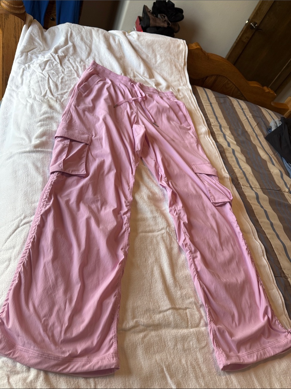 lululemon athletica Pink Wide-Leg Cargo Pants with Drawstring